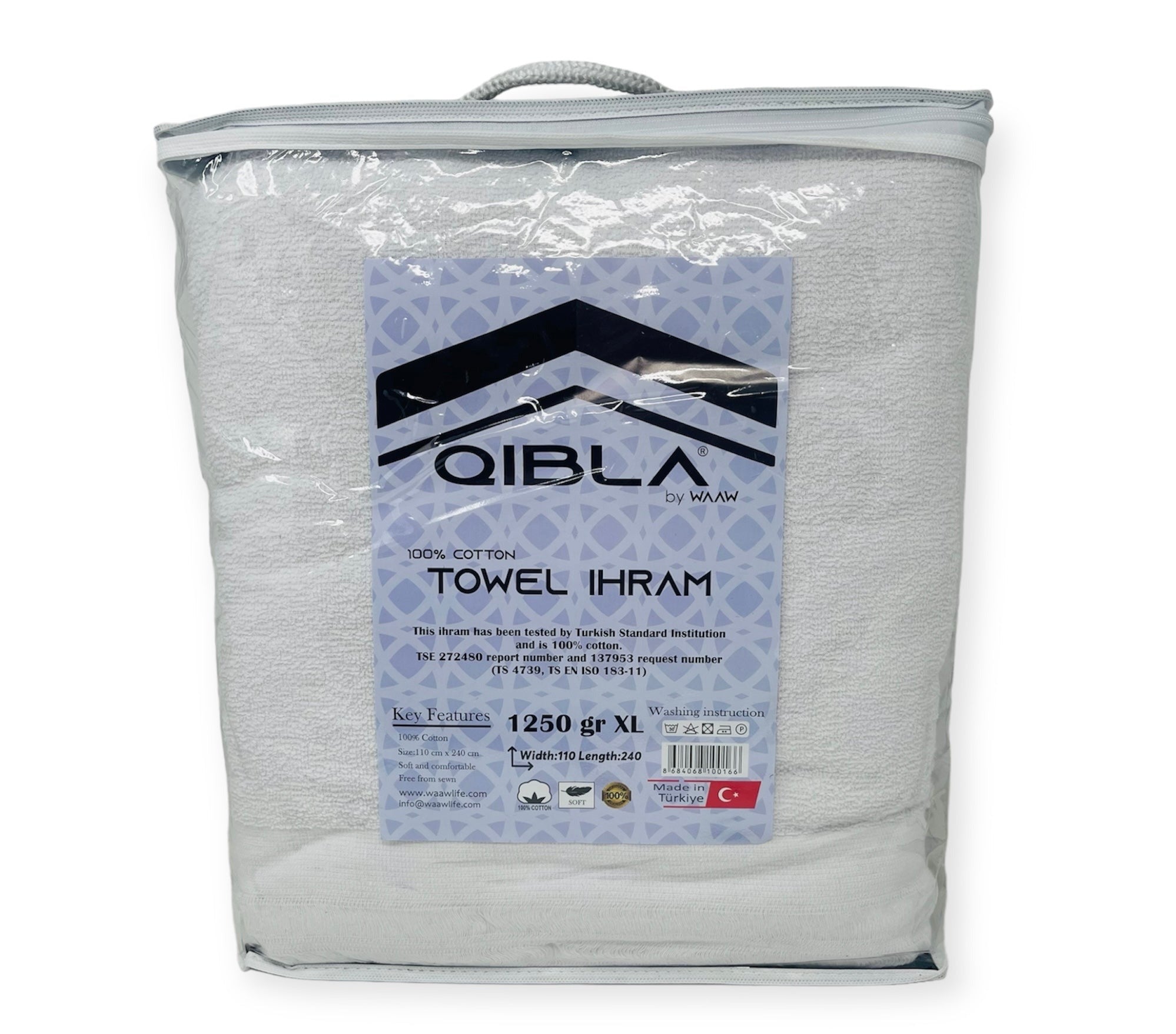 Hajj and Umrah Essential - 1250gr XL Premium quality Qibla Ihram for Hajj and Umrah 2pcs 110cmX240cm Hajj and Umrah Essential - 1250gr XL Premium quality Qibla Ihram for Hajj and Umrah 2pcs 110cmX240cm