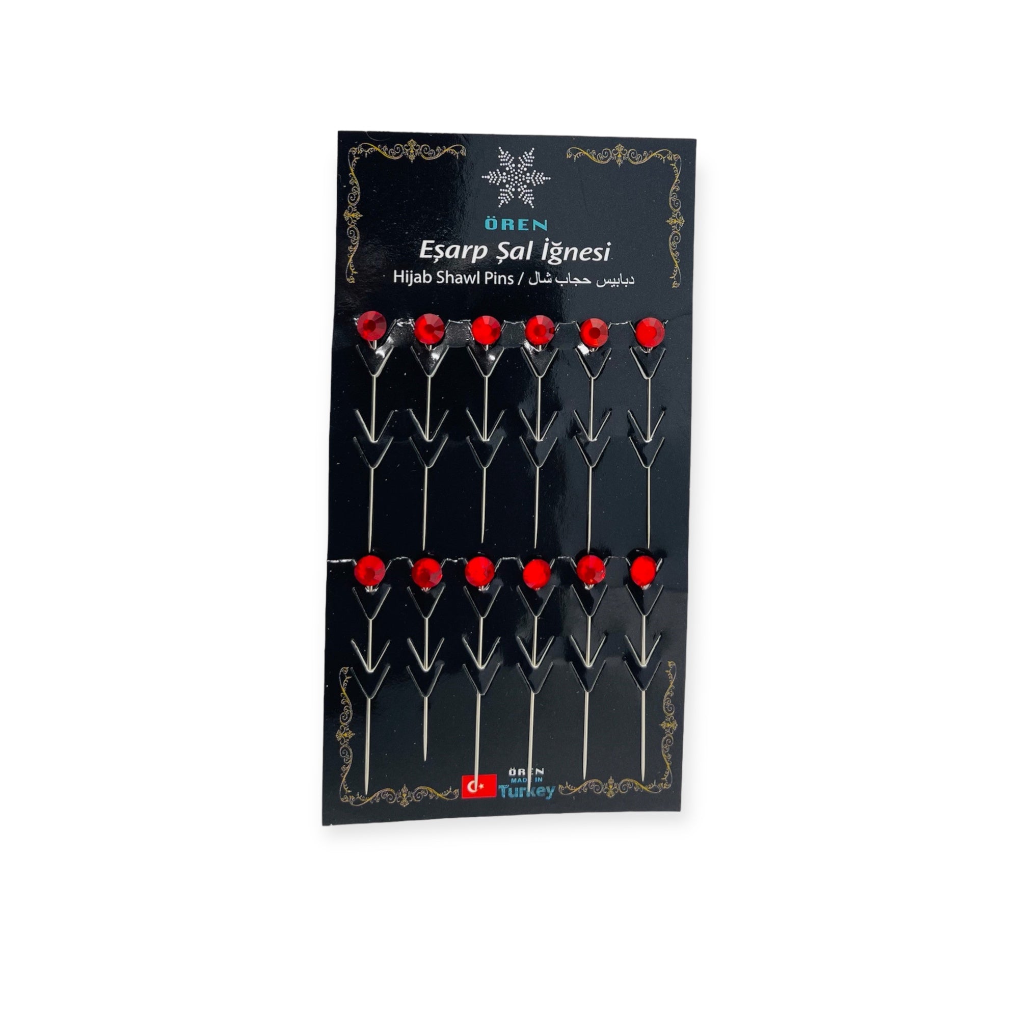 Hijab and Scarf - Ladies Scarf Hijab Shawl Pins Red Colour Hijab and Scarf - Ladies Scarf Hijab Shawl Pins Red Colour