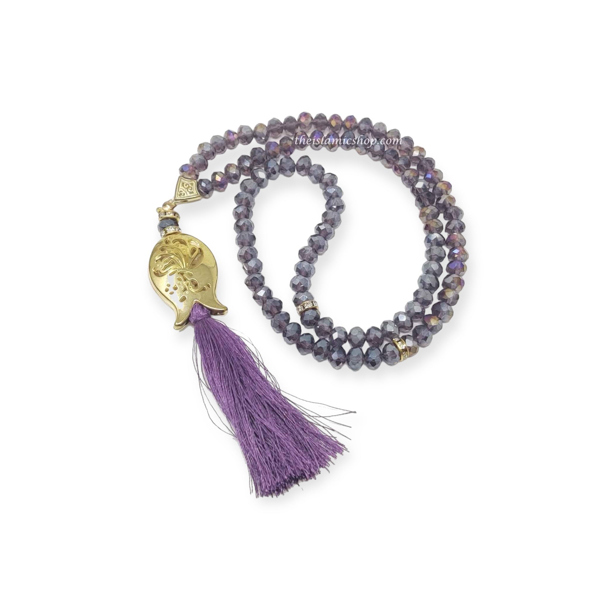 Tasbeeh Prayer Beads - Turkish Crystal Prayer Beads (Tasbih/Misbaha) – 8mm Beads, Purple Colour Tasbeeh Prayer Beads - Turkish Crystal Prayer Beads (Tasbih/Misbaha) – 8mm Beads, Purple Colour