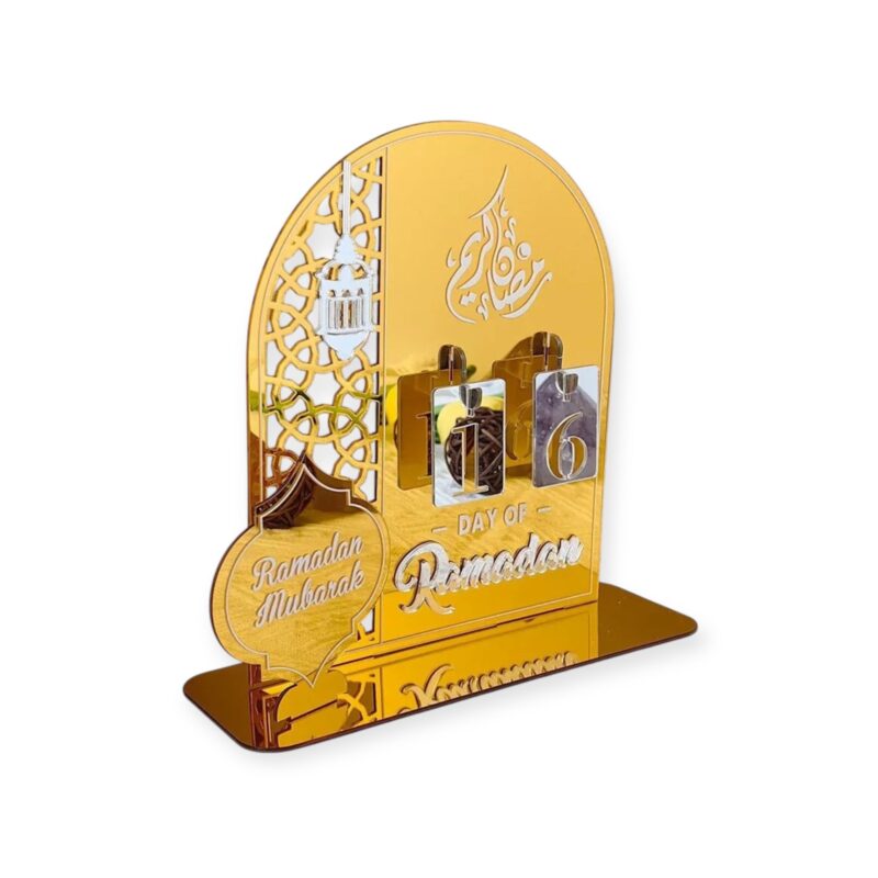 Islamic Ornament - Acrylic Ramadan Countdown Calendar With Replacing Numbers Ideal Gift Decoration