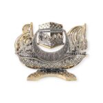 Islamic Ornament - Kaaba with Ayatul Kursi Boat Shape Ornament – Gold/Silver Finish