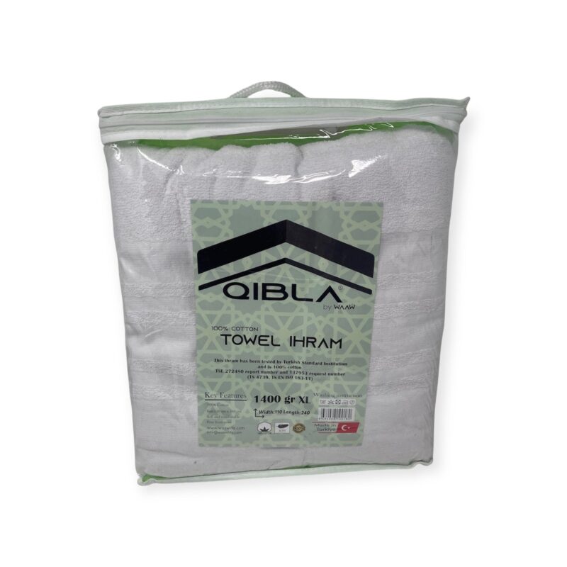 Hajj and Umrah Essential - 1400gr XL Premium quality Qibla Ihram for Hajj and Umrah 2pcs 110cmX240cm