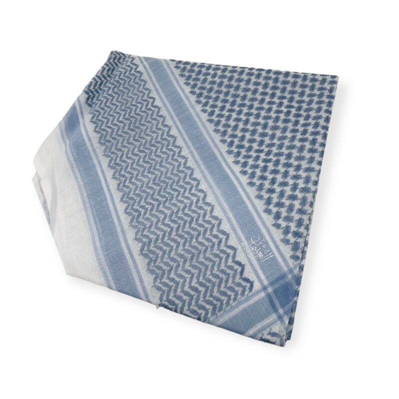 Hijab and Scarf - Arabian Scarf Keffiyeh Tactical Fashion Desert Shemagh White Blue