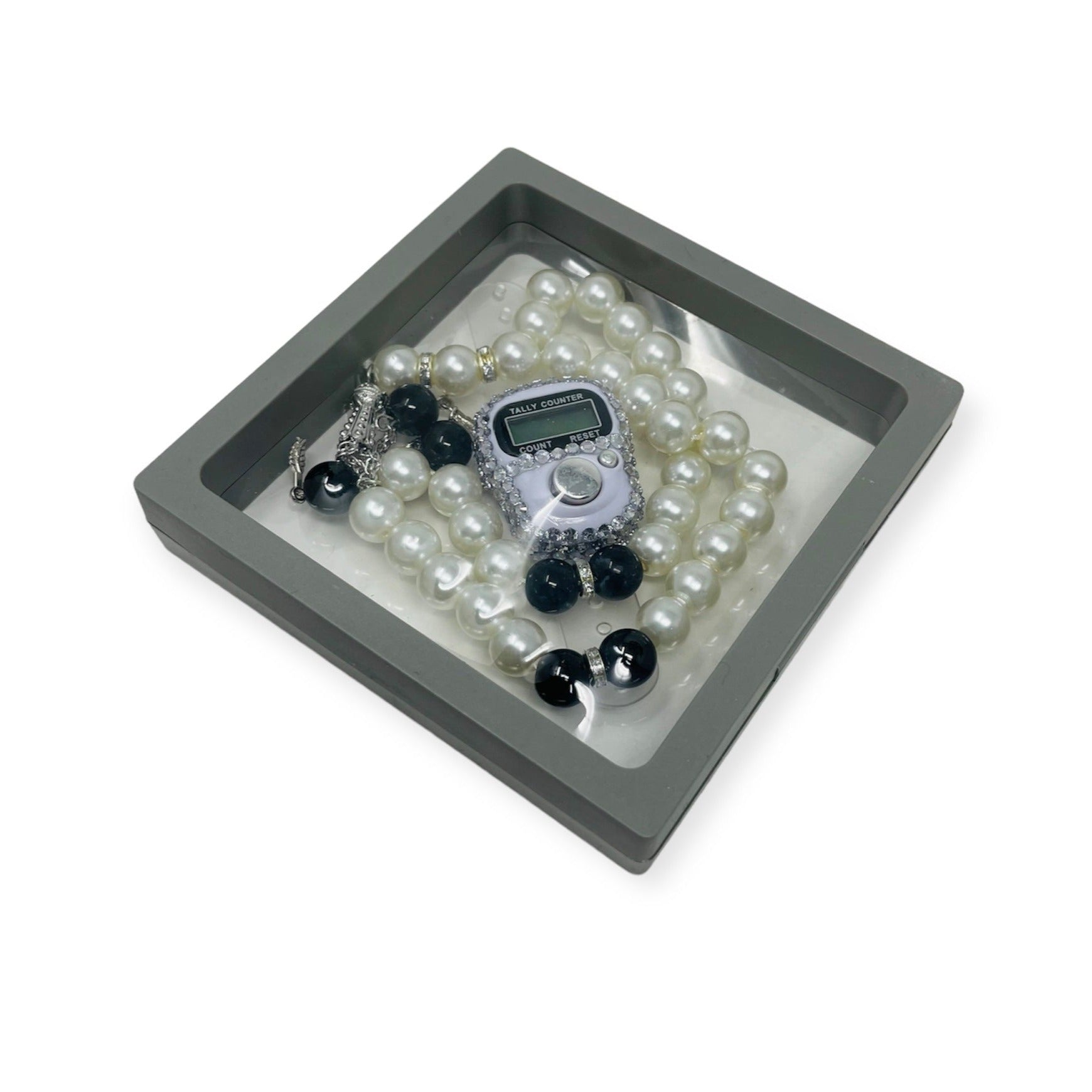 Tasbeeh Prayer Beads - Islamic Tasbih Beads 99 and Digtal Counter Gift Set Grey Tasbeeh Prayer Beads - Islamic Tasbih Beads 99 and Digtal Counter Gift Set Grey