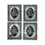 Islamic Wall Frame - 4 Quls Mirrored Panel Table And Wall Frame Set