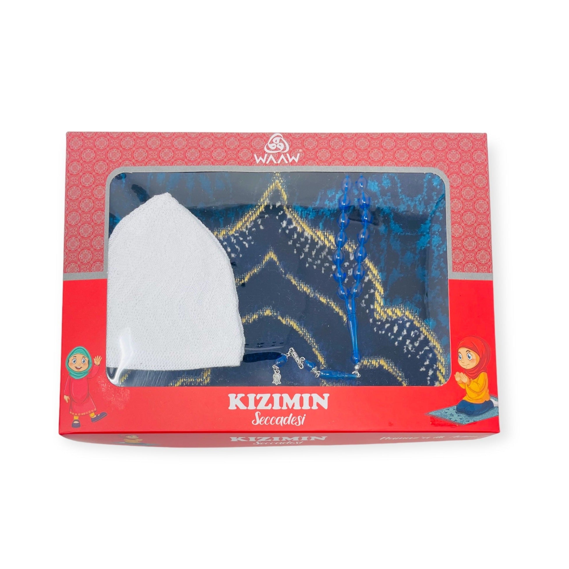 Muslim Prayer Hat - Children Gift Box With Prayer mat, Tasbeeh & Prayer Hat Muslim Prayer Hat - Children Gift Box With Prayer mat, Tasbeeh & Prayer Hat