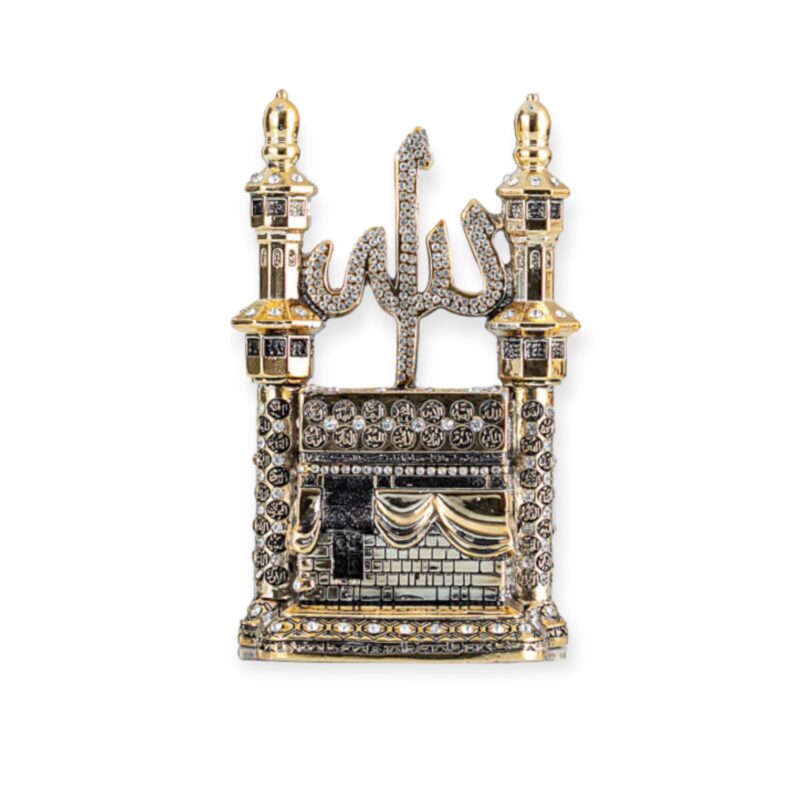 Kaaba With 99 Name Allah. Islamic ornament Gold Silver