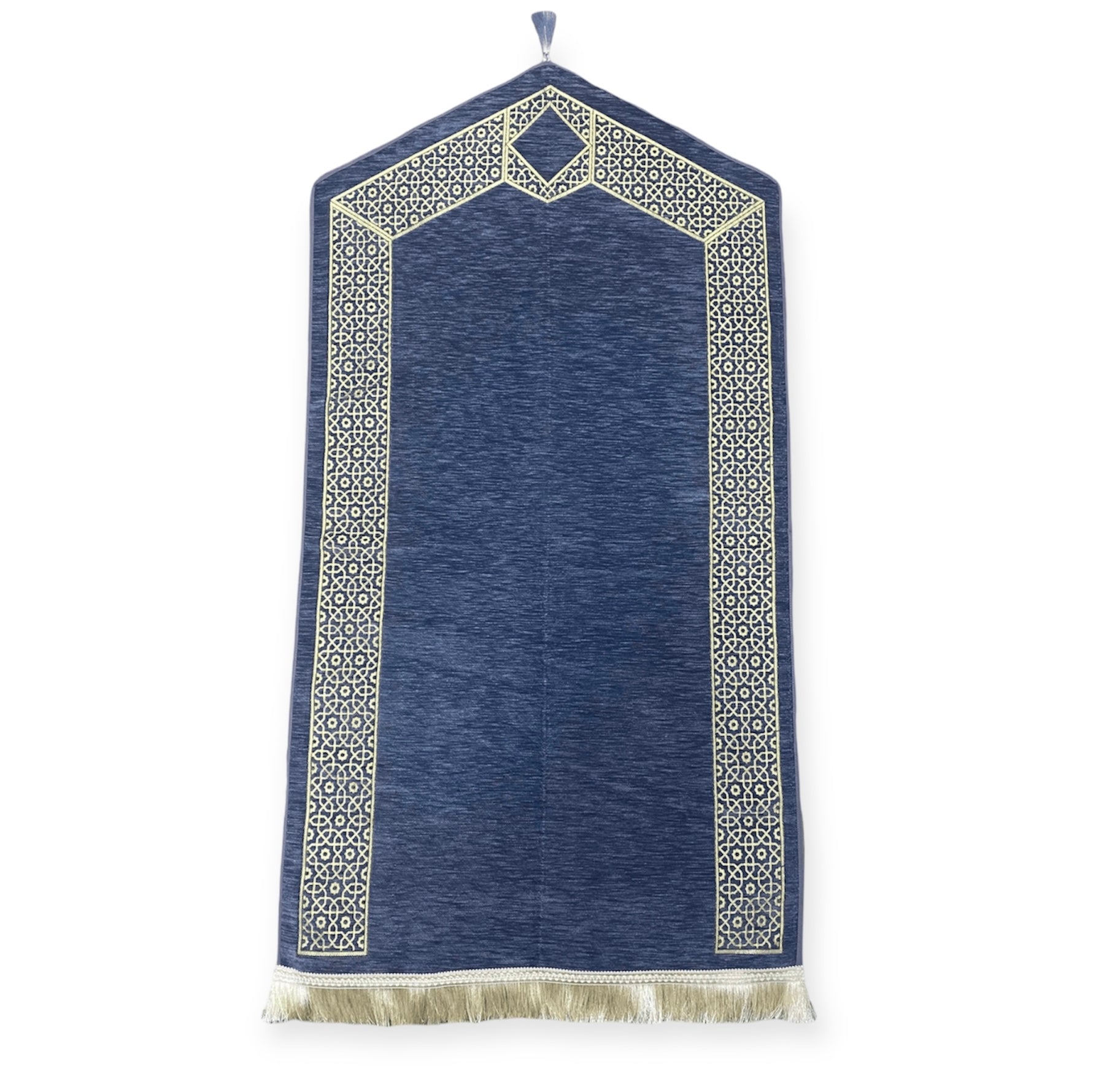 Islamic Prayer Mat - Waaw Premiup chenille prayer mat With Tassel/Blue High Quality Islamic Prayer Mat - Waaw Premiup chenille prayer mat With Tassel/Blue High Quality
