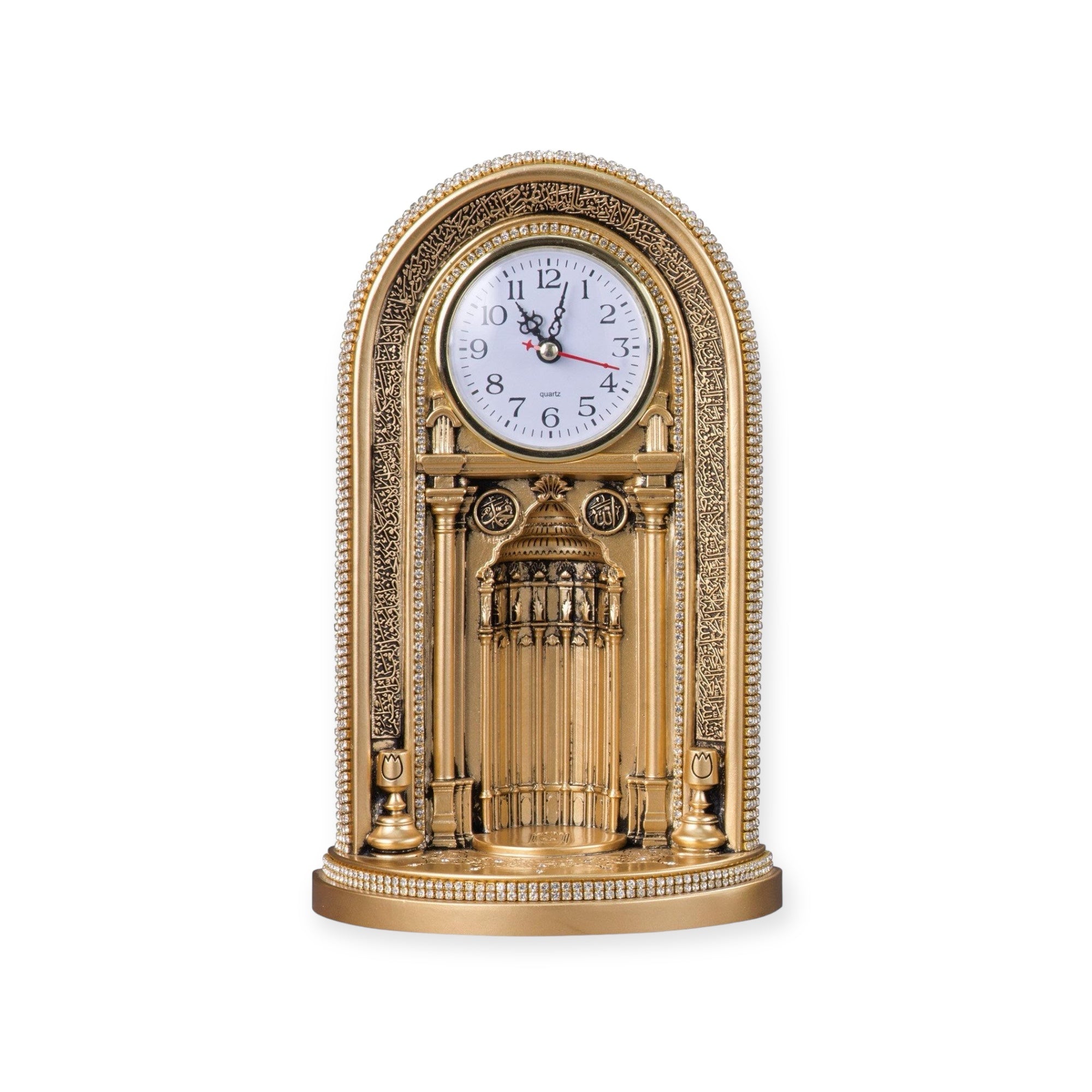 Islamic Ornament - Islamic Table Decor Clock With Ayatul Kursi Mihrab (NKBY-3314S1) Islamic Ornament - Islamic Table Decor Clock With Ayatul Kursi Mihrab (NKBY-3314S1)
