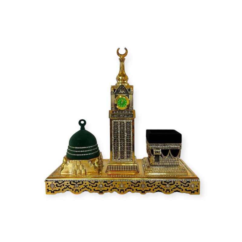 Islamic Ornament - Kaaba Masjid Nabawi and Zamzam Tower Replica | Table Centerpiece for Islamic Decoraiton | Muslim Gift