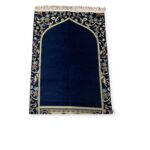 Islamic Prayer Mat - Masjid Nabawi design chenille prayer mat Blue