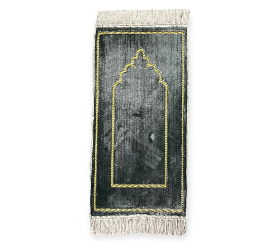 Islamic Prayer Mat - Child Plain Prayer Mat-Grey