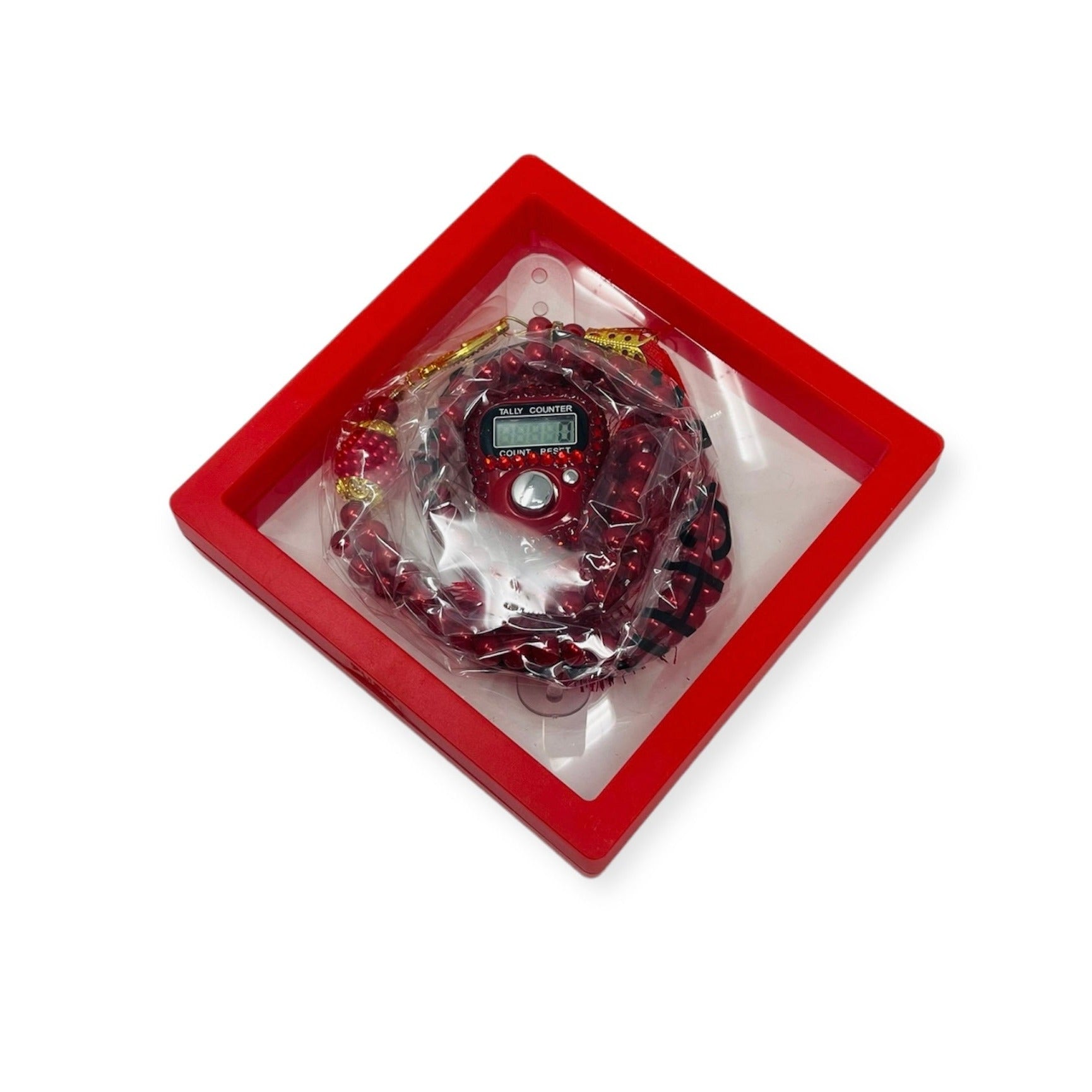 Tasbeeh Prayer Beads - Islamic Tasbih Beads 99 and Digtal Counter Gift Set Red Tasbeeh Prayer Beads - Islamic Tasbih Beads 99 and Digtal Counter Gift Set Red
