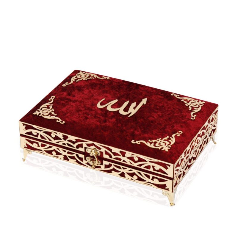 Holy Quran Keepsake Ikra Gift Set for Women - With Hijab & Tasbih -Red
