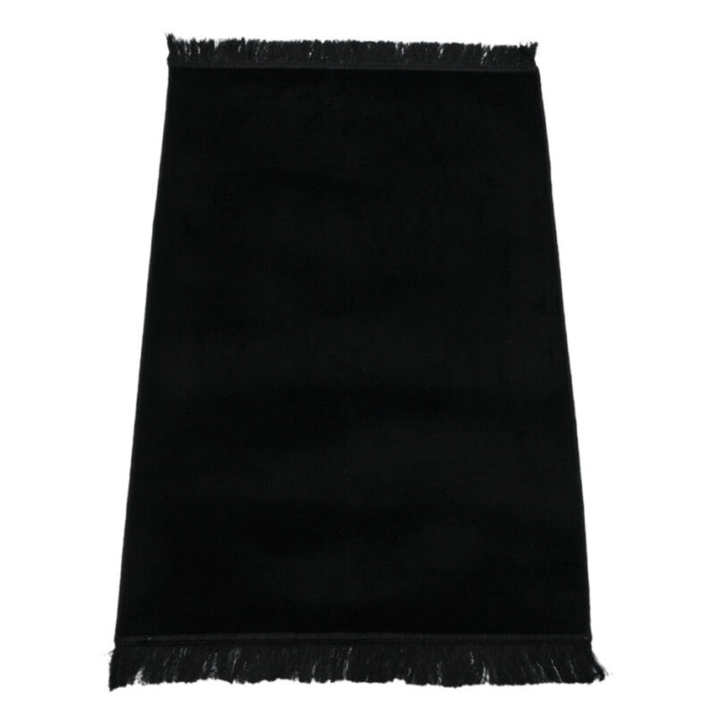Islamic Prayer Mat - Plain prayer mat sajjadah jaynamaz salah prayer Black