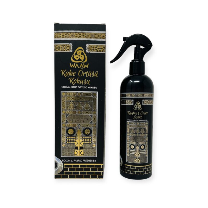 Islamic Air Freshener - Kaaba Cover Scent Room & Fabric Freshener – 400 ml Water-Based Arabic Fragrance