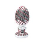 Islamic Home Decor - A beautiful golden and black egg sculpture engraved with Ayatul Kurs-BB-0931-1653