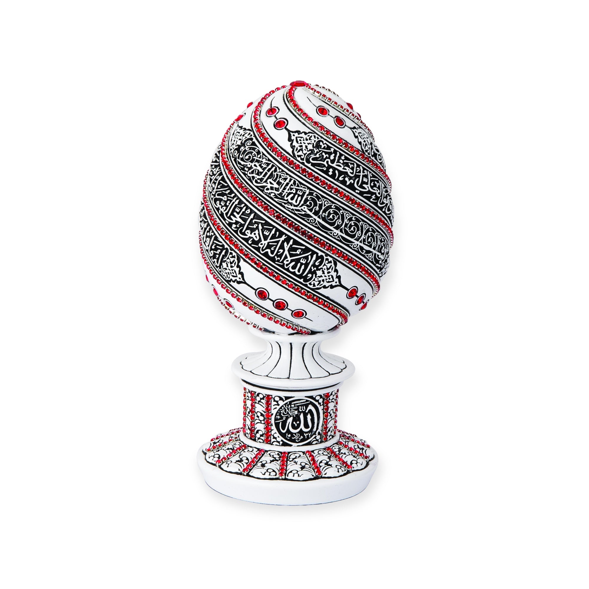 Islamic Home Decor - A beautiful golden and black egg sculpture engraved with Ayatul Kurs-BB-0931-1653 Islamic Home Decor - A beautiful golden and black egg sculpture engraved with Ayatul Kurs-BB-0931-1653