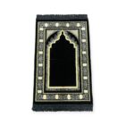Islamic Prayer Mat - Jaynamaz salah prayer rug Turklish prayer mat Black