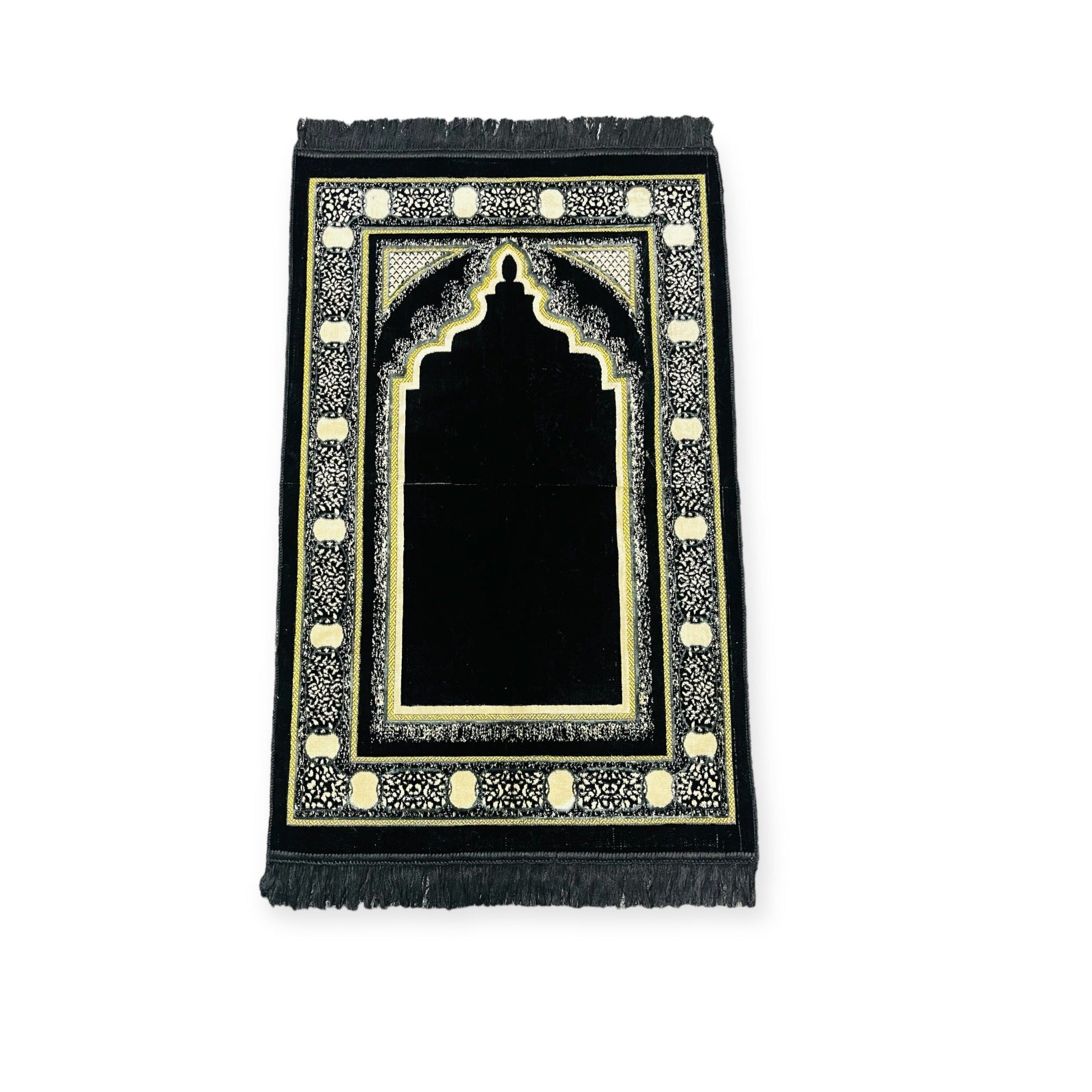 Islamic Prayer Mat - Jaynamaz salah prayer rug Turklish prayer mat Black Islamic Prayer Mat - Jaynamaz salah prayer rug Turklish prayer mat Black