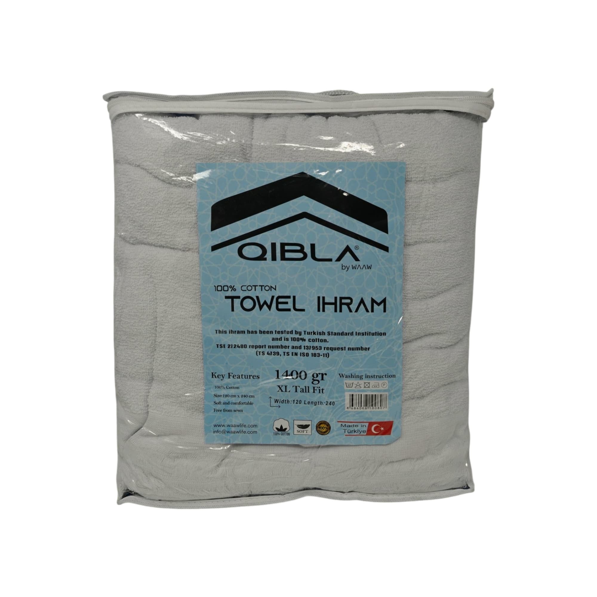 Hajj and Umrah Essential - Tall Fit XL 1400gr Premium Qibla Ihram 120x240cm – Hajj & Umrah Garment Hajj and Umrah Essential - Tall Fit XL 1400gr Premium Qibla Ihram 120x240cm – Hajj & Umrah Garment
