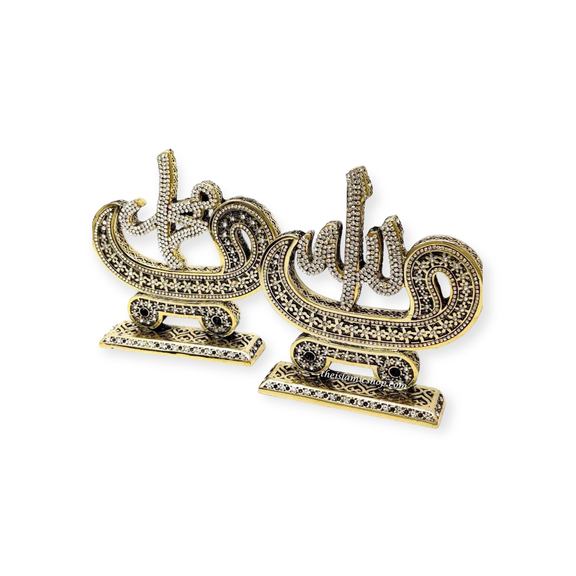 Hajj and Umrah Essential - Allah & Muhammad Diamond Embedded Ornament – Elegant Islamic Calligraphy Décor Hajj and Umrah Essential - Allah & Muhammad Diamond Embedded Ornament – Elegant Islamic Calligraphy Décor