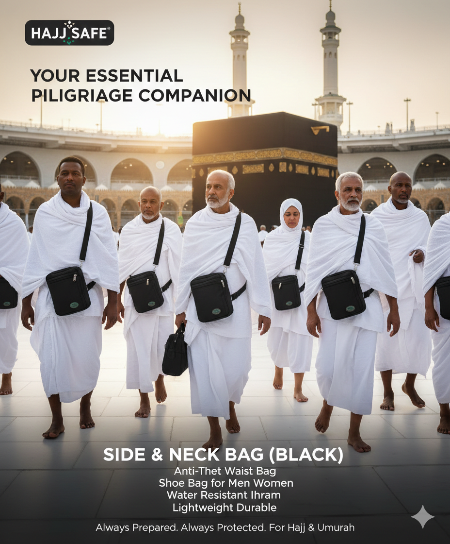 Hajj and Umrah Essential - Hajj Safe Side & Neck Bag, Bag Anti-Theft Waist Bag, Shoe Bag for Men Women Water Resistant Hajj and Umrah Essential - Hajj Safe Side & Neck Bag, Bag Anti-Theft Waist Bag, Shoe Bag for Men Women Water Resistant