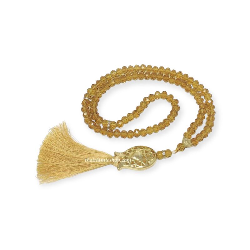 Tasbeeh Prayer Beads - Gold Crystal Prayer Beads – Tasbih/Misbaha – 8mm Beads – Islamic Gift