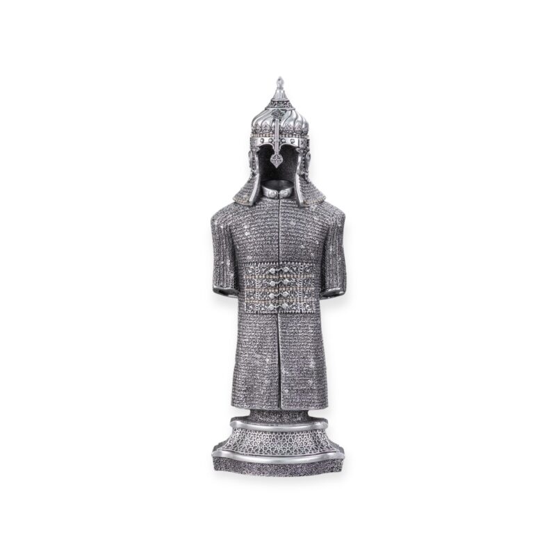 Islamic Ornament - Jawshan Kabir Silver Moulded Ottoman Military Armor 26 x 8cm Ornament Small