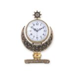 Islamic Wall Clock - Crescent Star Table Clock – Gold & Silver Finish | Islamic Home Décor