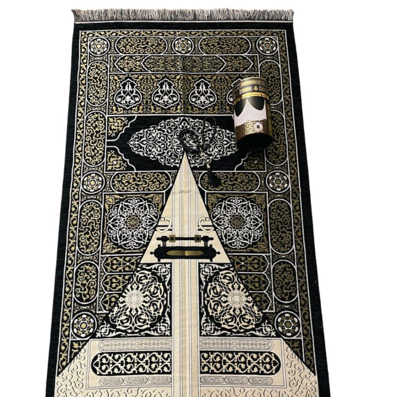 Islamic Prayer Mat - Beautiful Prayer mats Tasbeeh With Box Black