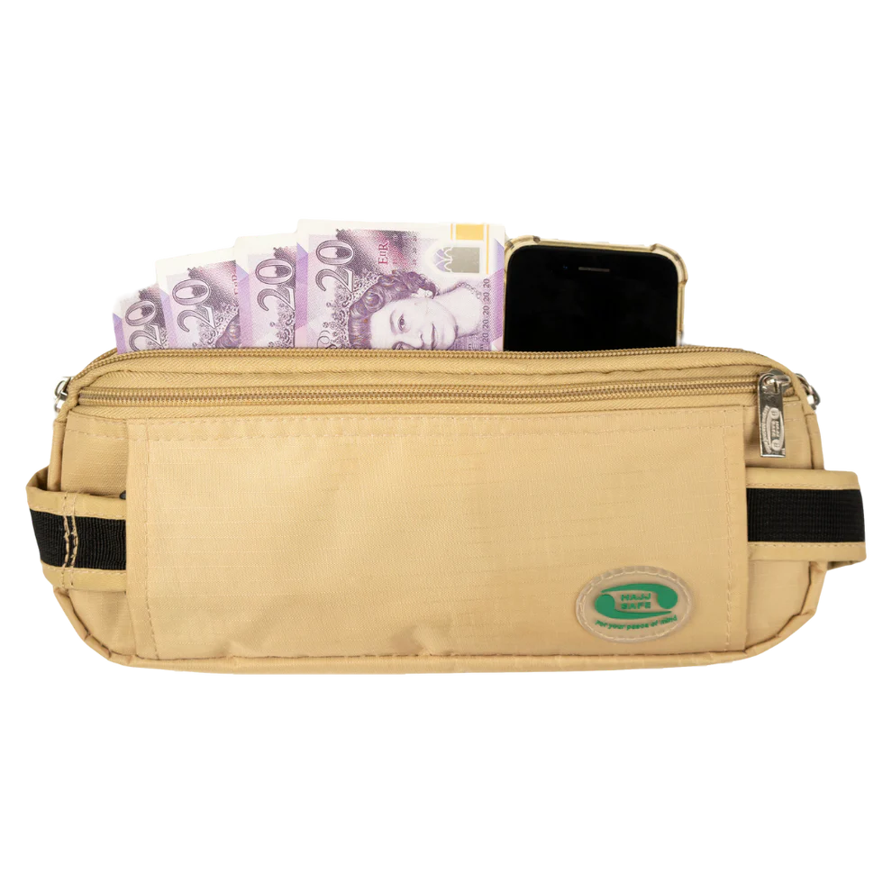 Ihram Clothing - Anti-Theft Waist Bag & Ihram Belt – Beige Ihram Clothing - Anti-Theft Waist Bag & Ihram Belt – Beige