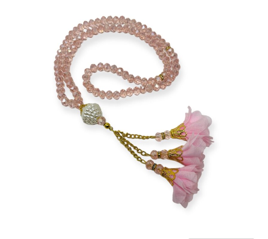 Tasbeeh Prayer Beads - Crystal 99 Prayer Beads, Tasbih, Misbaha, Pink