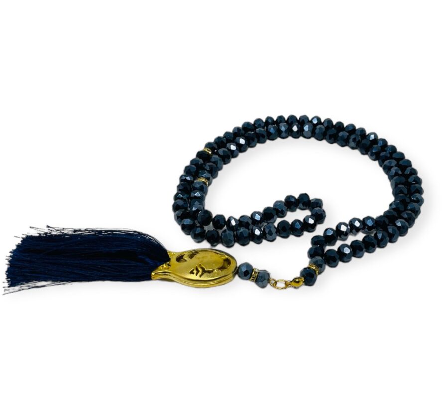 Tasbeeh Prayer Beads - Black Crystal Prayer Beads, Tasbih, Misbaha, Eid Islamic Gift, worry beads