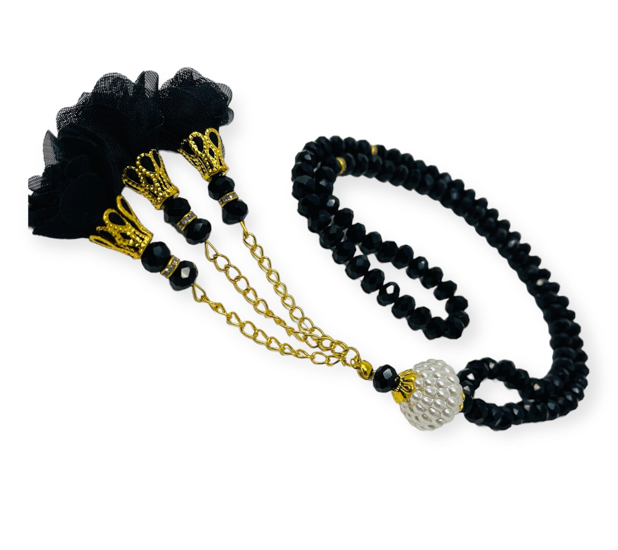 Tasbeeh Prayer Beads - Crystal 99 Prayer Beads, Tasbih, Misbaha,Black Tasbeeh Prayer Beads - Crystal 99 Prayer Beads, Tasbih, Misbaha,Black