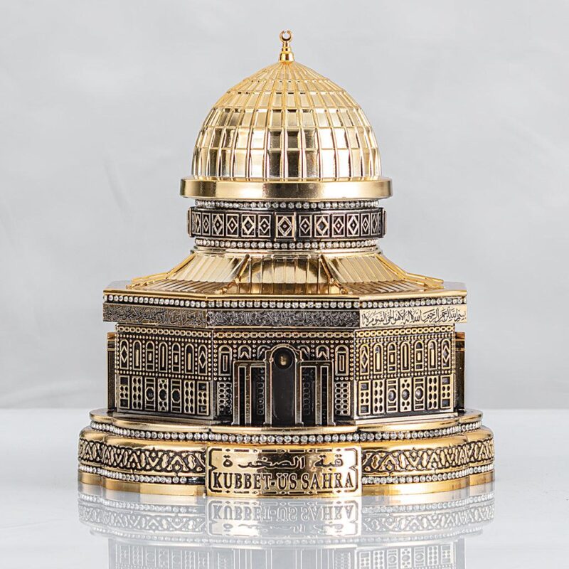 Quran - Al Aqsa Replica with Full Qur’an – Gold & Silver Decorative Gift