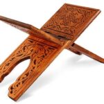 Medium size red pine wooden rehal Quran holder
